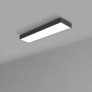 Modern Office Black Rectangle LED Flush Mount Light Zawala Image - 13