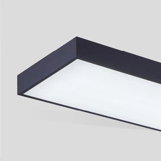 Modern Office Black Rectangle LED Flush Mount Light Zawala Image - 14