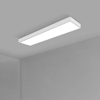 Modern Office Black Rectangle LED Flush Mount Light Zawala Image - 15