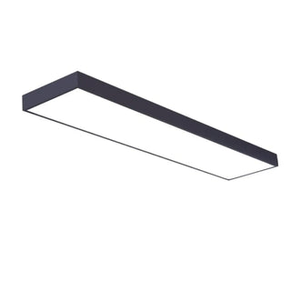 Modern Office Black Rectangle LED Flush Mount Light Zawala Image - 21