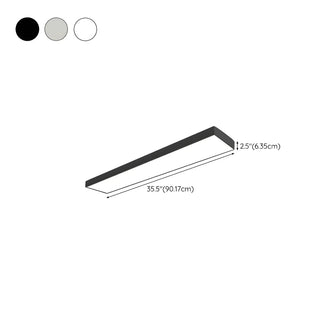 Modern Office Black Rectangle LED Flush Mount Light Zawala Image - 23