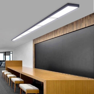 Modern Office Black Rectangle LED Flush Mount Light Zawala Image - 3