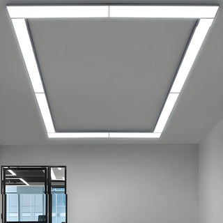 Modern Office Black Rectangle LED Flush Mount Light Zawala Image - 5