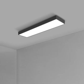 Modern Office Black Rectangle LED Flush Mount Light Zawala Image - 9