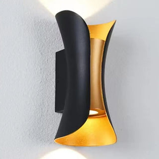 Modern Glass Rectangle Black Exterior Up Down Wall Lamp Zawala Image - 10
