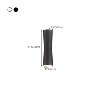 Modern Glass Rectangle Black Exterior Up Down Wall Lamp Zawala #size