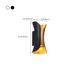Modern Glass Rectangle Black Exterior Up Down Wall Lamp Zawala Image - 17