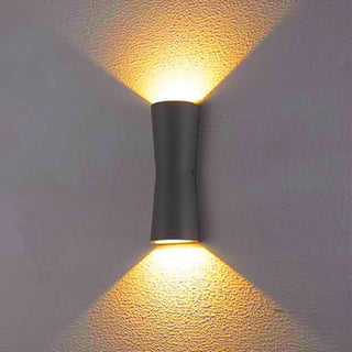 Modern Glass Rectangle Black Exterior Up Down Wall Lamp Zawala Image - 4
