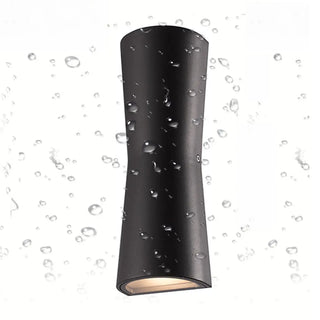Modern Glass Rectangle Black Exterior Up Down Wall Lamp Zawala Image - 7