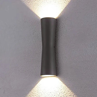 Modern Glass Rectangle Black Exterior Up Down Wall Lamp Zawala Image - 8