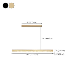 ZOWALA - Modern Rectangle Metal Resin Island Light #size