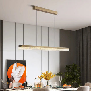 ZOWALA - Modern Rectangle Metal Resin Island Light Image - 2