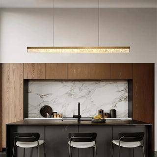 ZOWALA - Modern Rectangle Metal Resin Island Light Image - 4