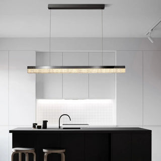 ZOWALA - Modern Rectangle Metal Resin Island Light Image - 7