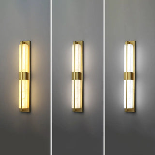 Modern Frosted Glass Gold Long Vertical Wall Sconce Zawala Image - 10