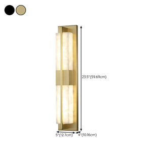 Modern Frosted Glass Gold Long Vertical Wall Sconce Zawala #size