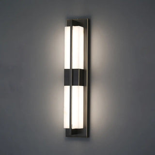Modern Frosted Glass Gold Long Vertical Wall Sconce Zawala Image - 5