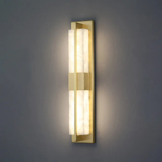 Modern Frosted Glass Gold Long Vertical Wall Sconce Zawala Image - 6