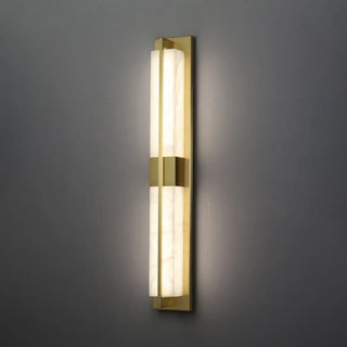 Modern Frosted Glass Gold Long Vertical Wall Sconce Zawala Image - 7