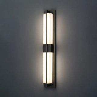 Modern Frosted Glass Gold Long Vertical Wall Sconce Zawala Image - 8