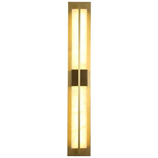 Modern Frosted Glass Gold Long Vertical Wall Sconce Zawala Image - 9