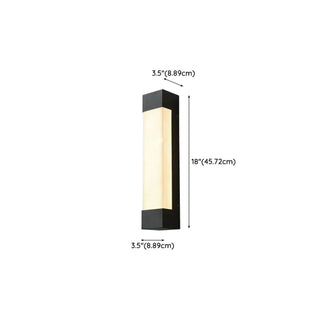 Rectangular Modern Black Steel Exterior Wall Light Zawala #size