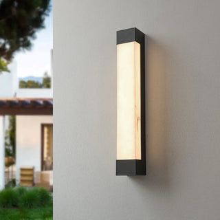 Rectangular Modern Black Steel Exterior Wall Light Zawala Image - 2