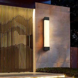 Rectangular Modern Black Steel Exterior Wall Light Zawala Image - 3