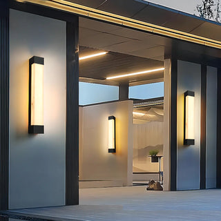 Rectangular Modern Black Steel Exterior Wall Light Zawala Image - 4