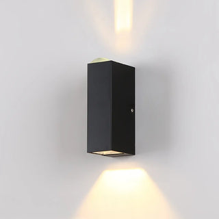 Modern Rectangular Black Outdoor Up Down Wall Light Zawala Image - 11