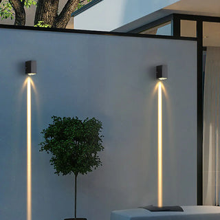 Modern Rectangular Black Outdoor Up Down Wall Light Zawala Image - 4