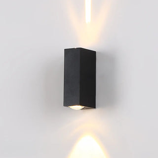 Modern Rectangular Black Outdoor Up Down Wall Light Zawala Image - 9