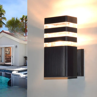 Modern Rectangular Black Outdoor Wall Light Zawala Image - 1