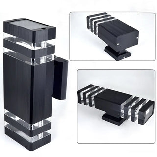 Modern Rectangular Black Outdoor Wall Light Zawala Image - 14