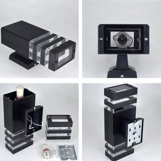 Modern Rectangular Black Outdoor Wall Light Zawala Image - 15