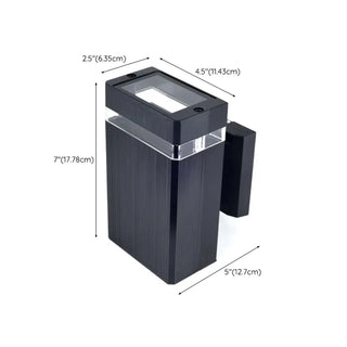 Modern Rectangular Black Outdoor Wall Light Zawala #size