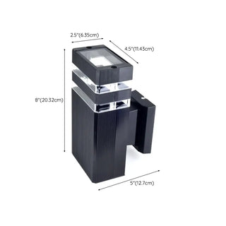 Modern Rectangular Black Outdoor Wall Light Zawala Image - 19