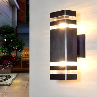 Modern Rectangular Black Outdoor Wall Light Zawala Image - 2