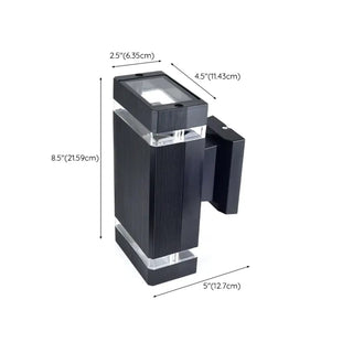 Modern Rectangular Black Outdoor Wall Light Zawala Image - 21
