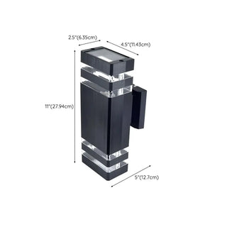 Modern Rectangular Black Outdoor Wall Light Zawala Image - 22