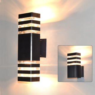 Modern Rectangular Black Outdoor Wall Light Zawala Image - 5