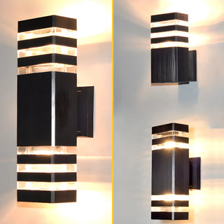 Modern Rectangular Black Outdoor Wall Light Zawala Image - 6