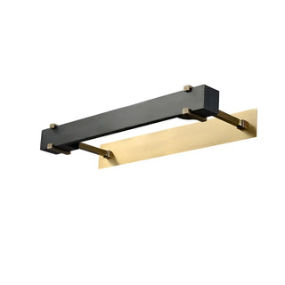Modern Rectangular Brass Black Finish Vanity Light Zawala Image - 10