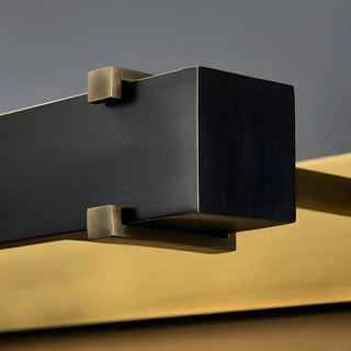 Modern Rectangular Brass Black Finish Vanity Light Zawala Image - 12