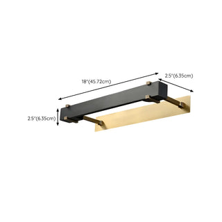 Modern Rectangular Brass Black Finish Vanity Light Zawala Image - 14