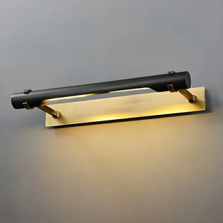 Modern Rectangular Brass Black Finish Vanity Light Zawala Image - 8