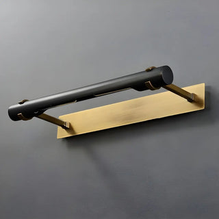 Modern Rectangular Brass Black Finish Vanity Light Zawala Image - 9
