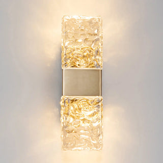 Contemporary Gold Crystal Rectangular Wall Sconce Zawala Image - 10