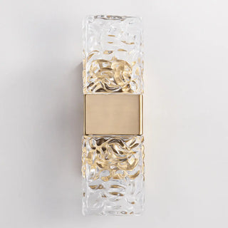 Contemporary Gold Crystal Rectangular Wall Sconce Zawala Image - 11
