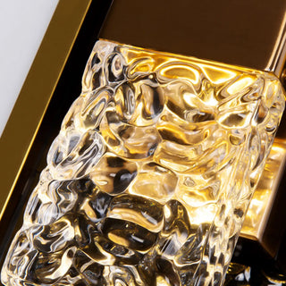 Contemporary Gold Crystal Rectangular Wall Sconce Zawala Image - 12